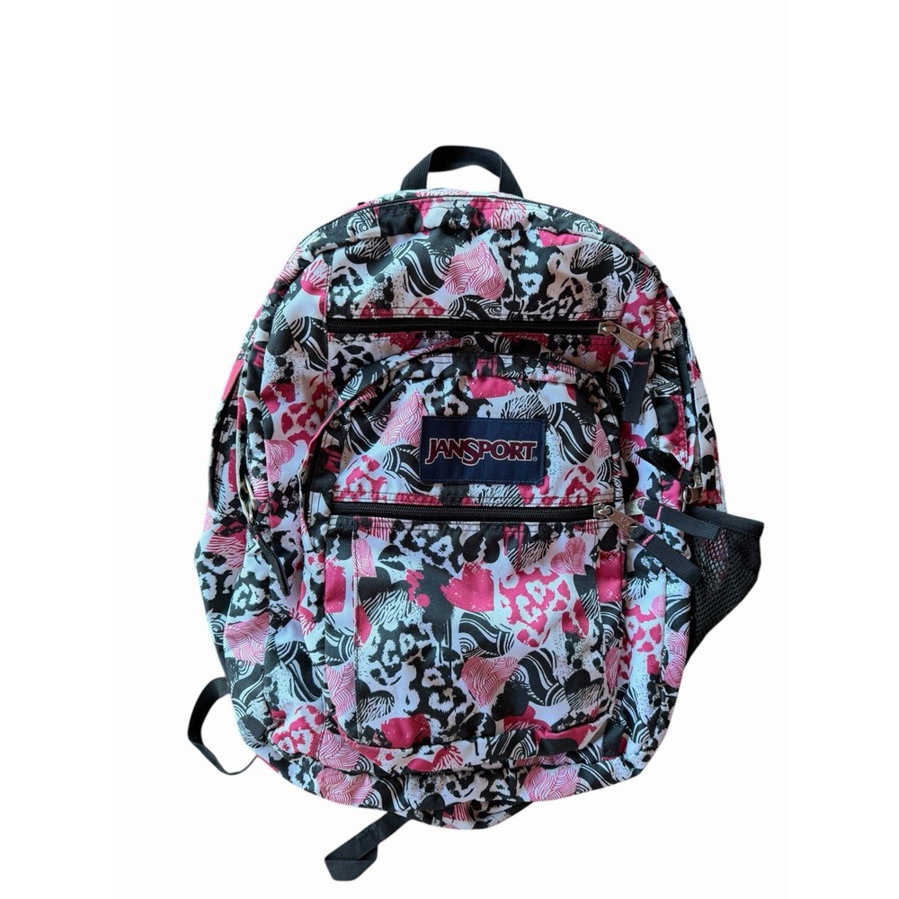 Y2K Jansport Big Student Backpack Bleeding Heart Retired Graphic School Bag